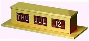 Self-Storing Counter Calendar - Double Face - Gold/Walnut/White